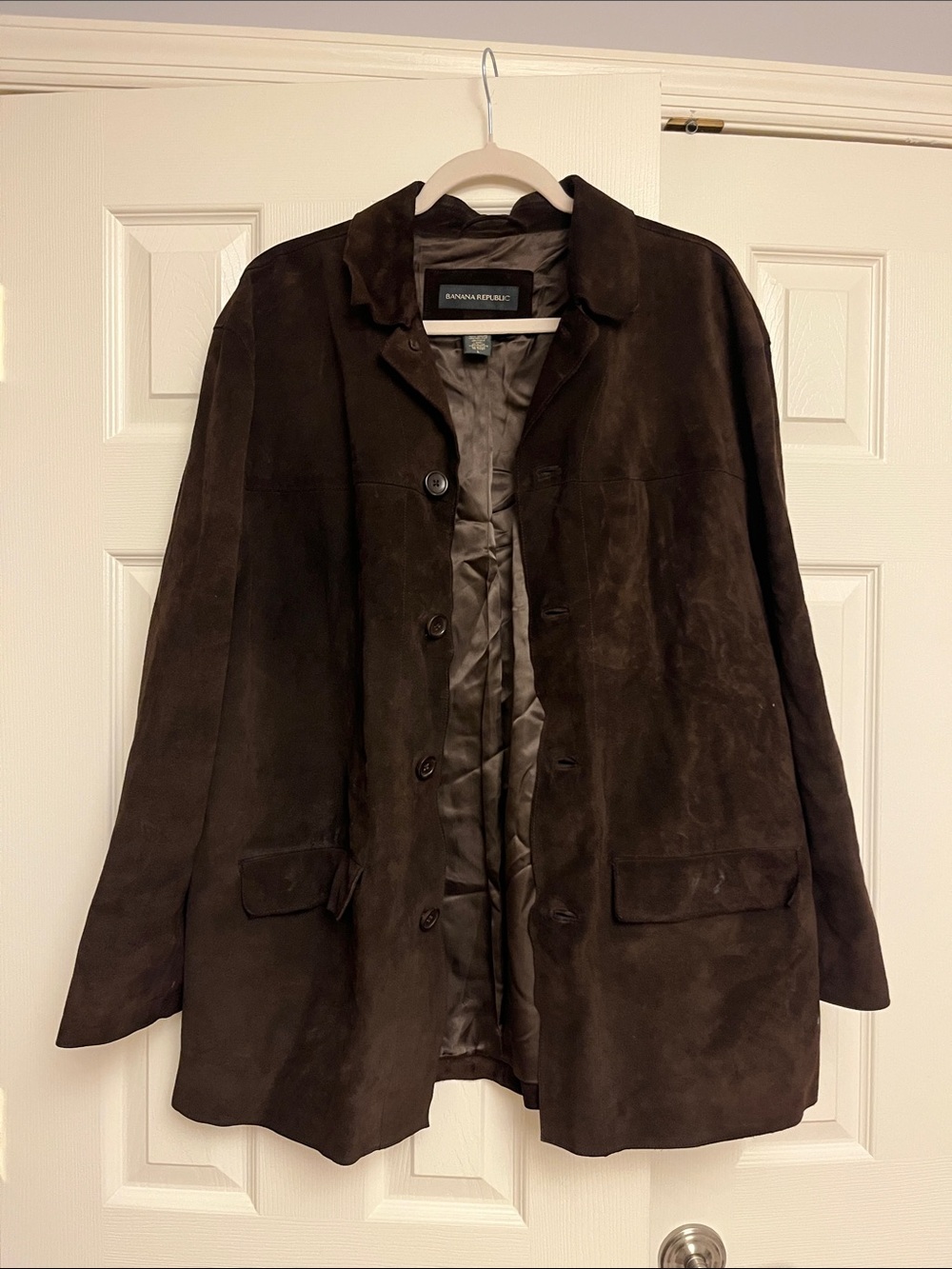 Banana Republic Chocolate Brown Suede Button Jacket